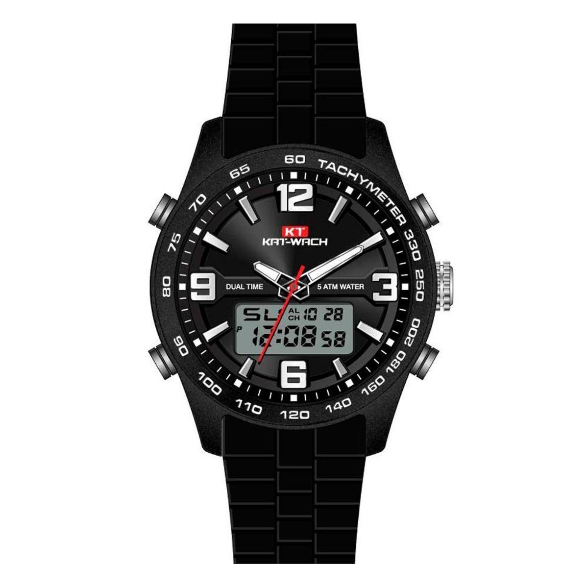 Relógio Masculino Kat-Wach AnaDigi KT1206 Preto Menor preço em Relógio Masculino Kat-Wach AnaDigi KT1206 Preto