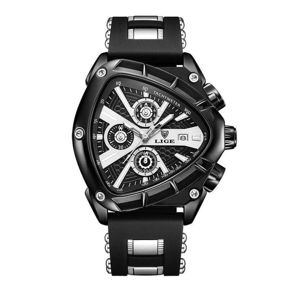 Relógio Masculino LIGE 89103 Triangular Esportivo Prova d'Água