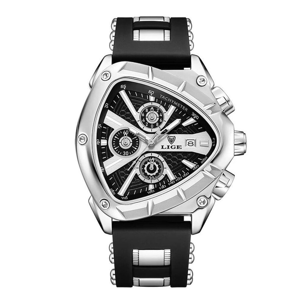 Relógio Masculino LIGE 89103 Triangular Esportivo Prova d'Água