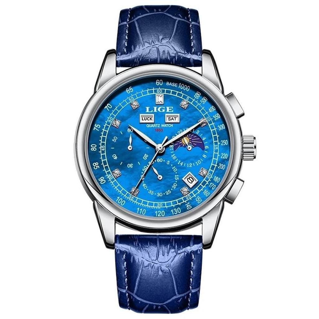 Relógio Masculino LIGE 89227 À Prova d´Água Pulseira de Couro