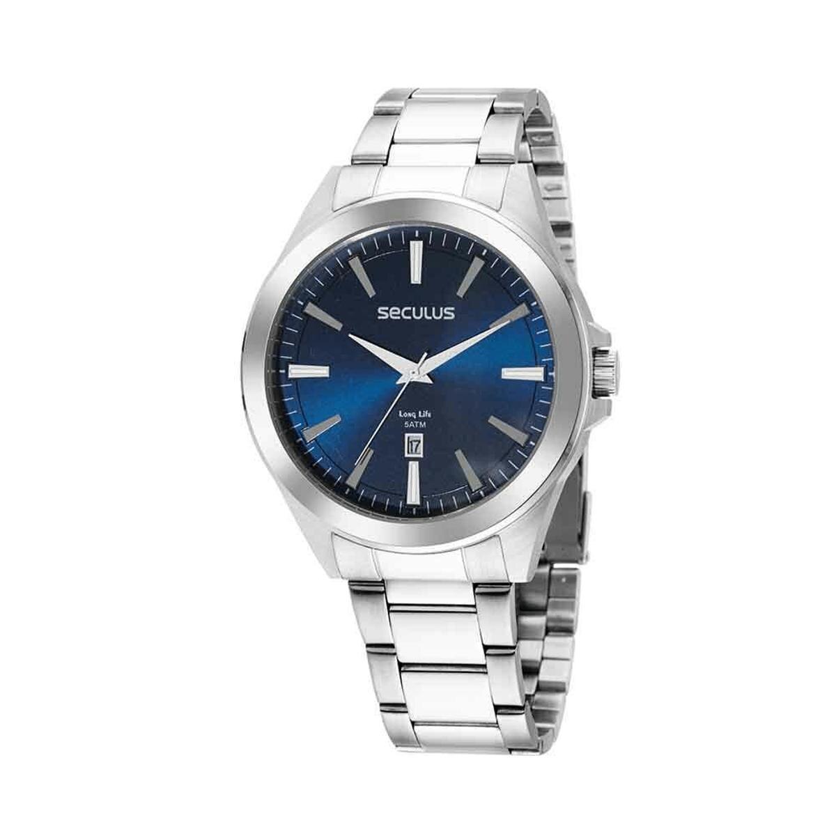 Seculus Relogios Relógio Masculino Long Life Seculus Prata 44097G0SVNA1 - Prata | Netshoes