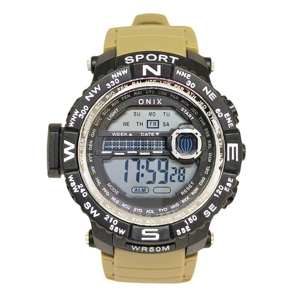 Relógio Masculino Onix Digital IT-889（0106） Preto e Bege