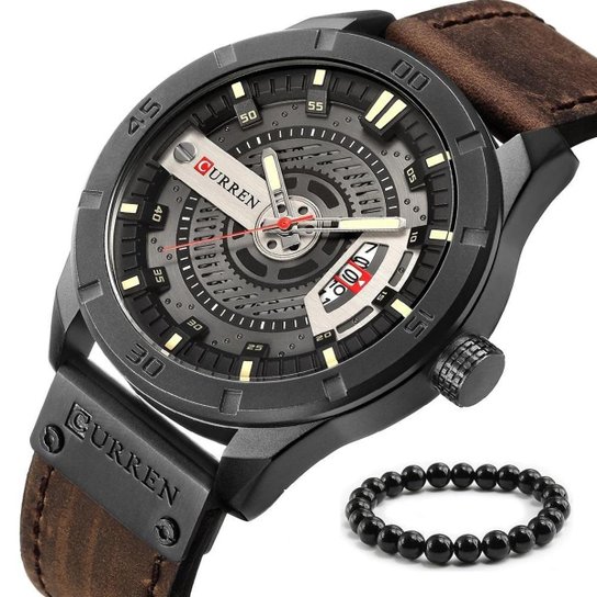 Relógio Masculino Original Curren Esportivo + Pulseira Bolinha