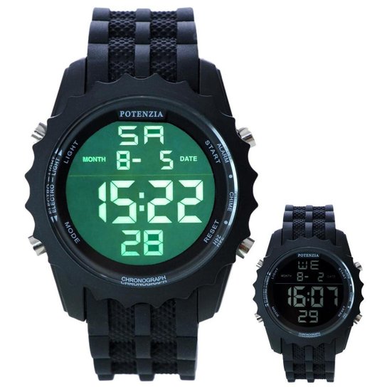 Relógio Masculino Potenzia Digital Resistente Água - Preto Menor preço em Relógio Masculino Potenzia Digital Resistente Água - Preto
