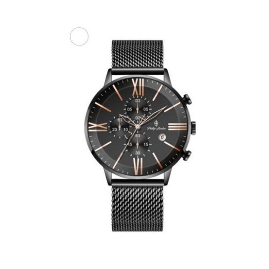 Relógio Masculino Quartz Phillip London Preto PL80360613MPRN - Preto Menor preço em Relógio Masculino Quartz Phillip London Preto PL80360613MPRN - Preto