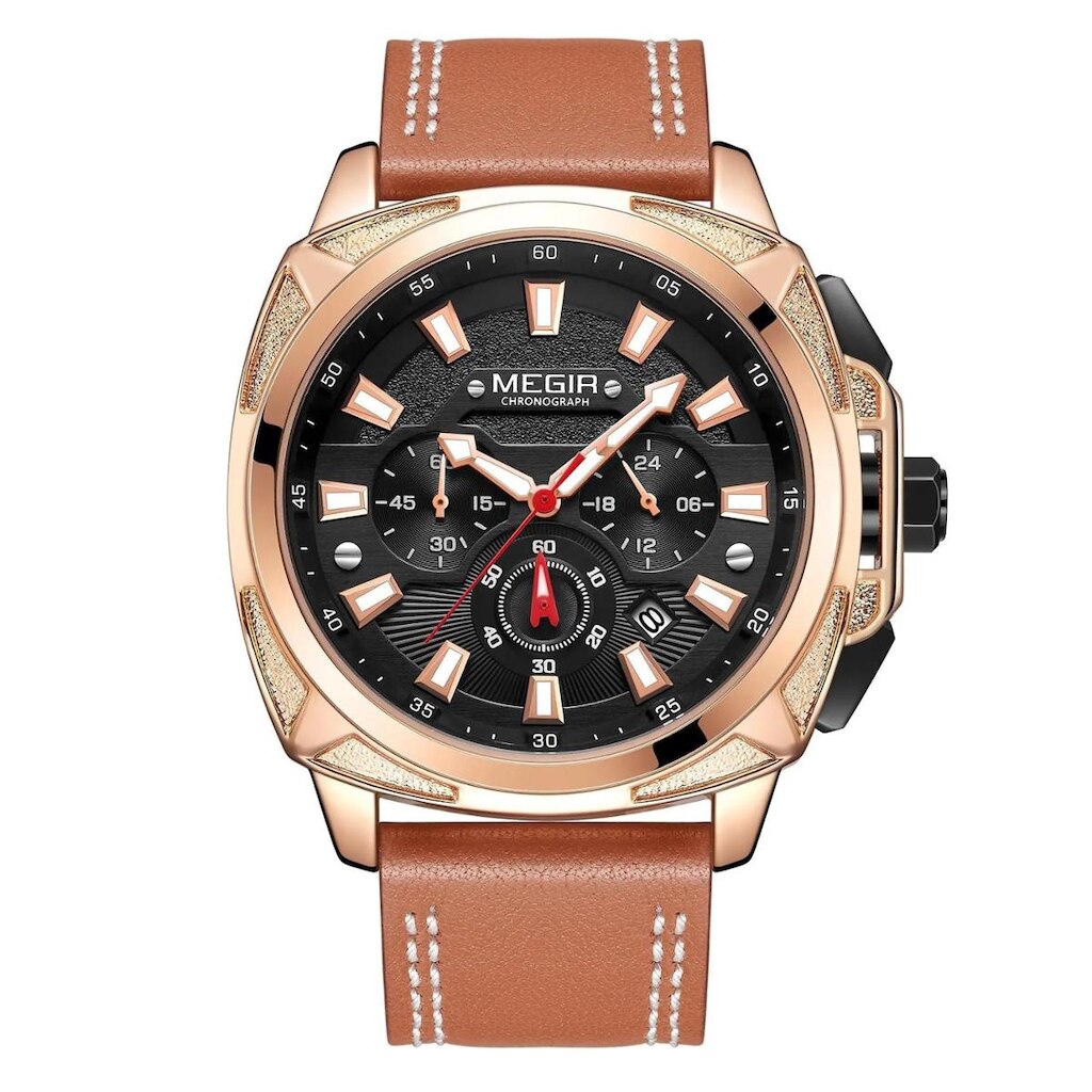 relógio masculino quartzo design quadrado à prova d´ água esportivo