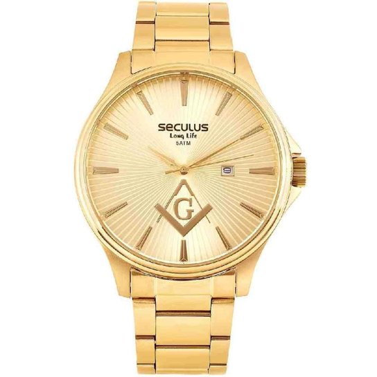 Relógio Masculino Seculus Maçonaria 44016GPSVDA1 - Dourado Menor preço em Relógio Masculino Seculus Maçonaria 44016GPSVDA1 - Dourado
