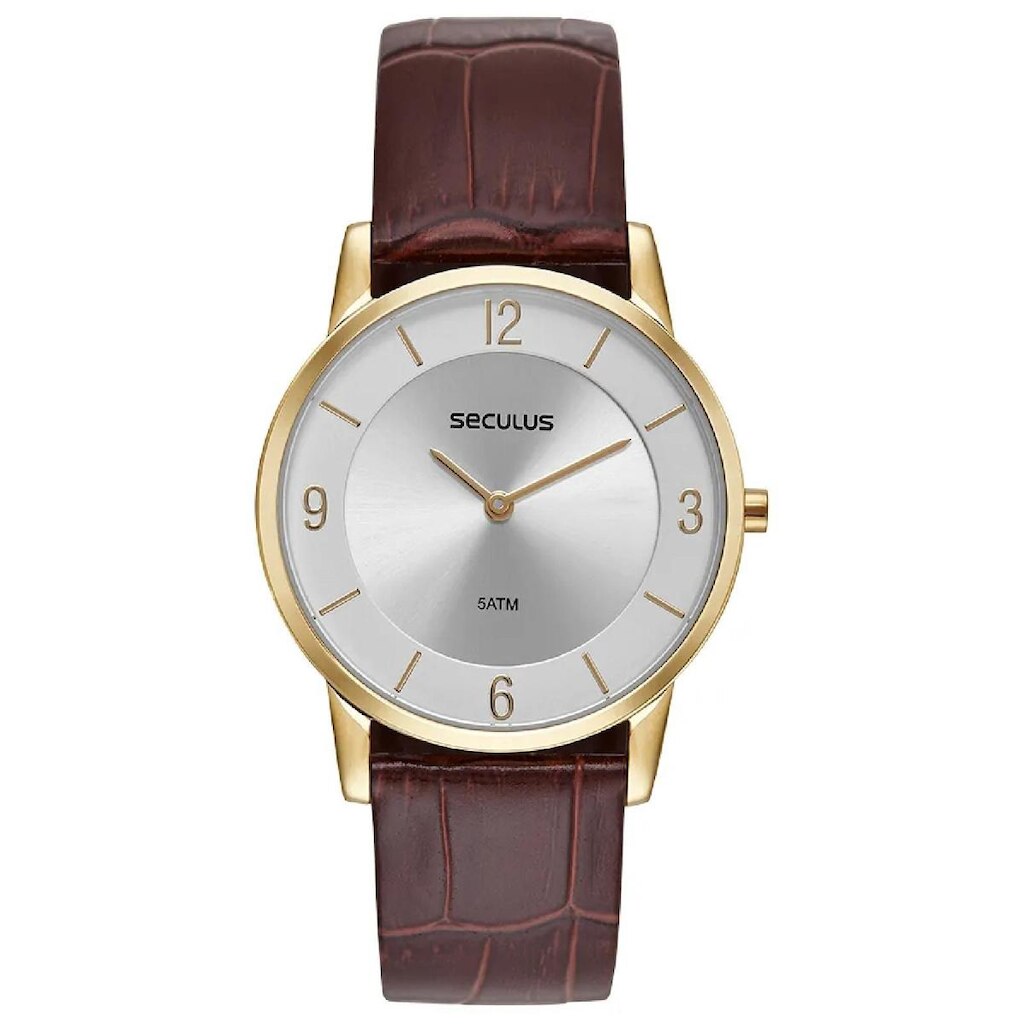 Relógio Masculino Seculus Slim 23724GPSVDC1 Couro Crocodilo