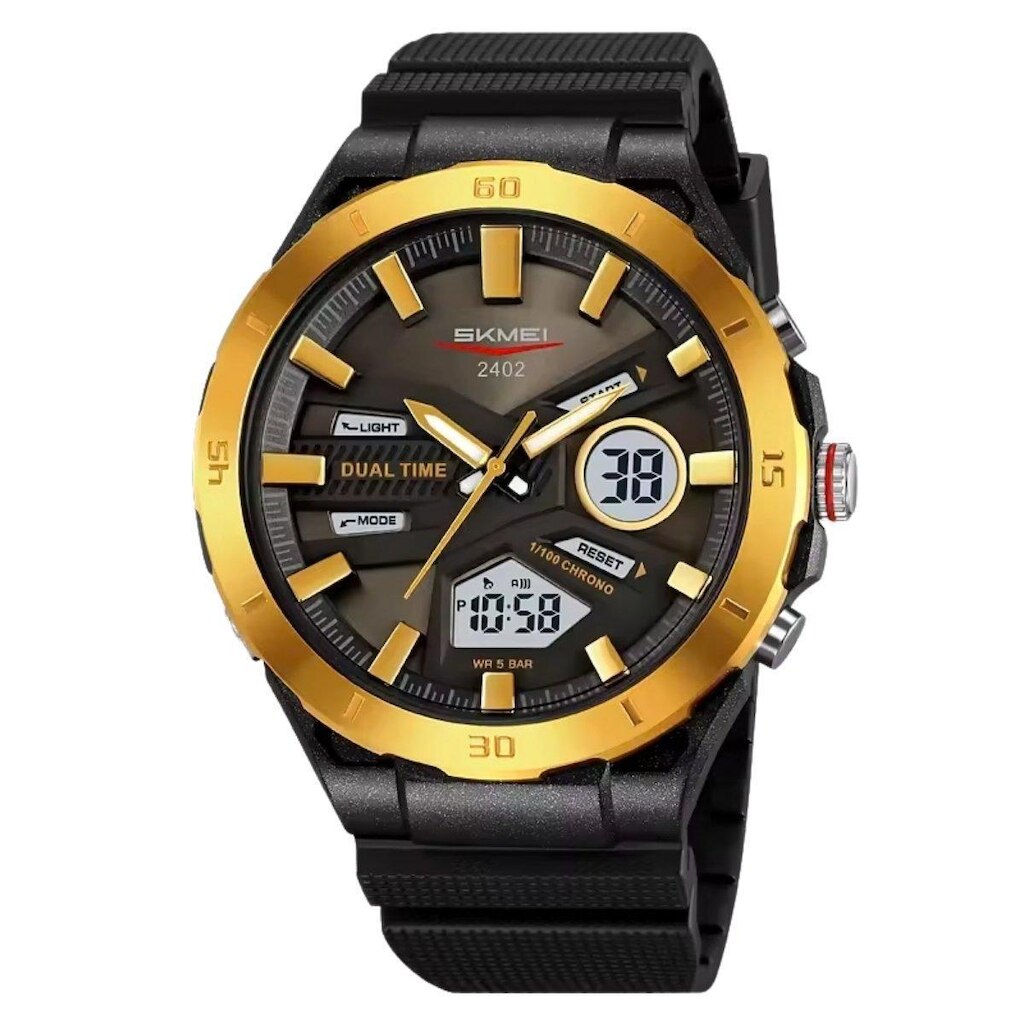 Relógio Masculino Skmei AnaDigi 2402 Dourado e Preto