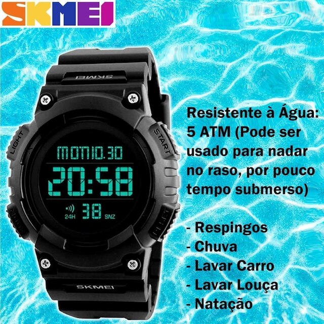 Relógio Masculino Skmei Digital 1248 Preto