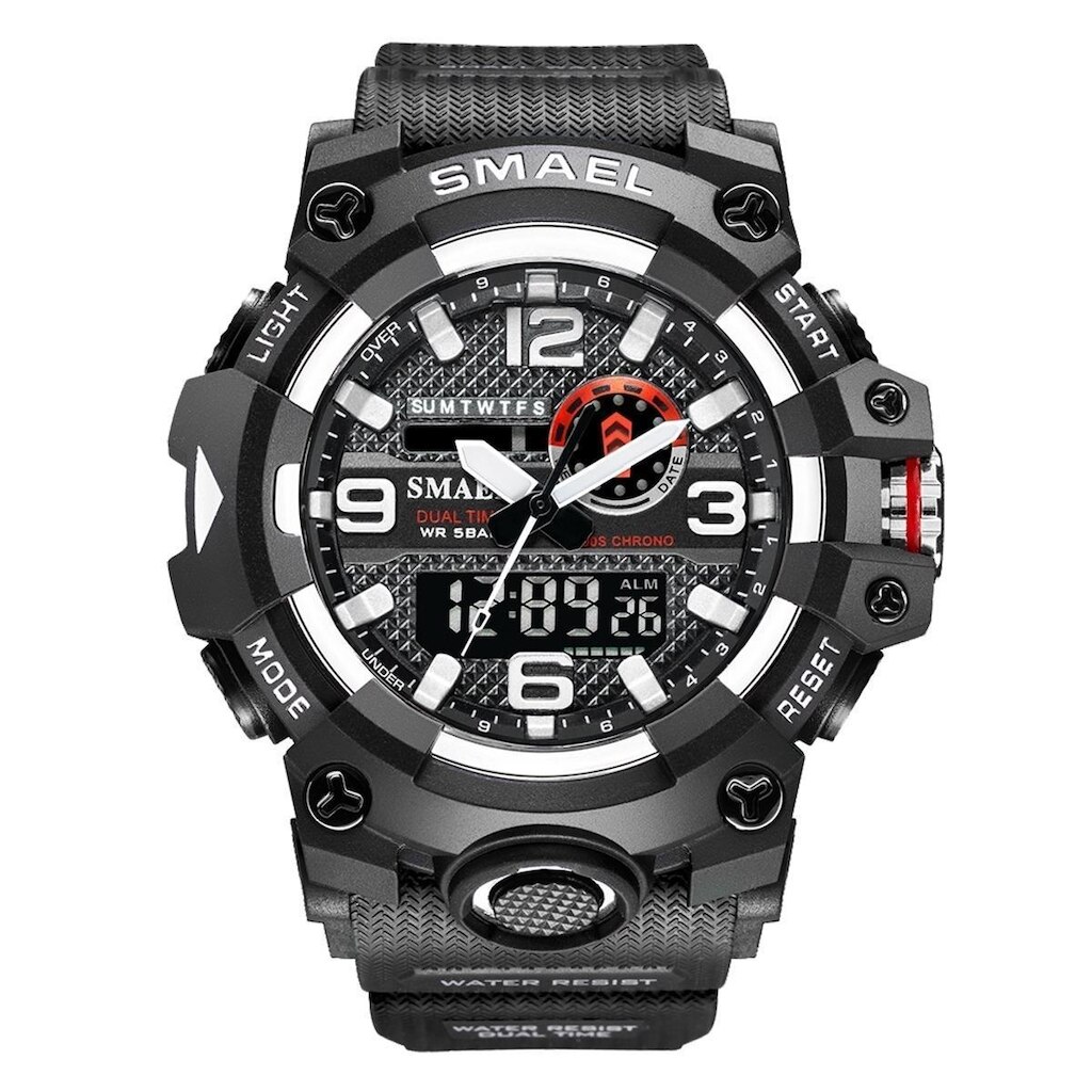 Relógio Masculino Smael AnaDigi 8035 Preto e Branco