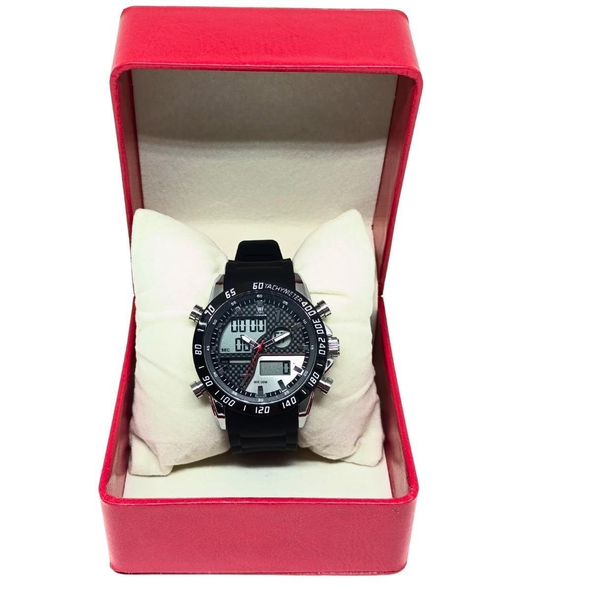 Relógio Masculino Tuguir AnaDigi 2308 Prata e Preto Menor preço em Relógio Masculino Tuguir AnaDigi 2308 Prata e Preto