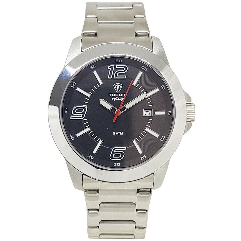 Relógio Masculino Tuguir Analógico Infinity TGI37078 Prata e Preto
