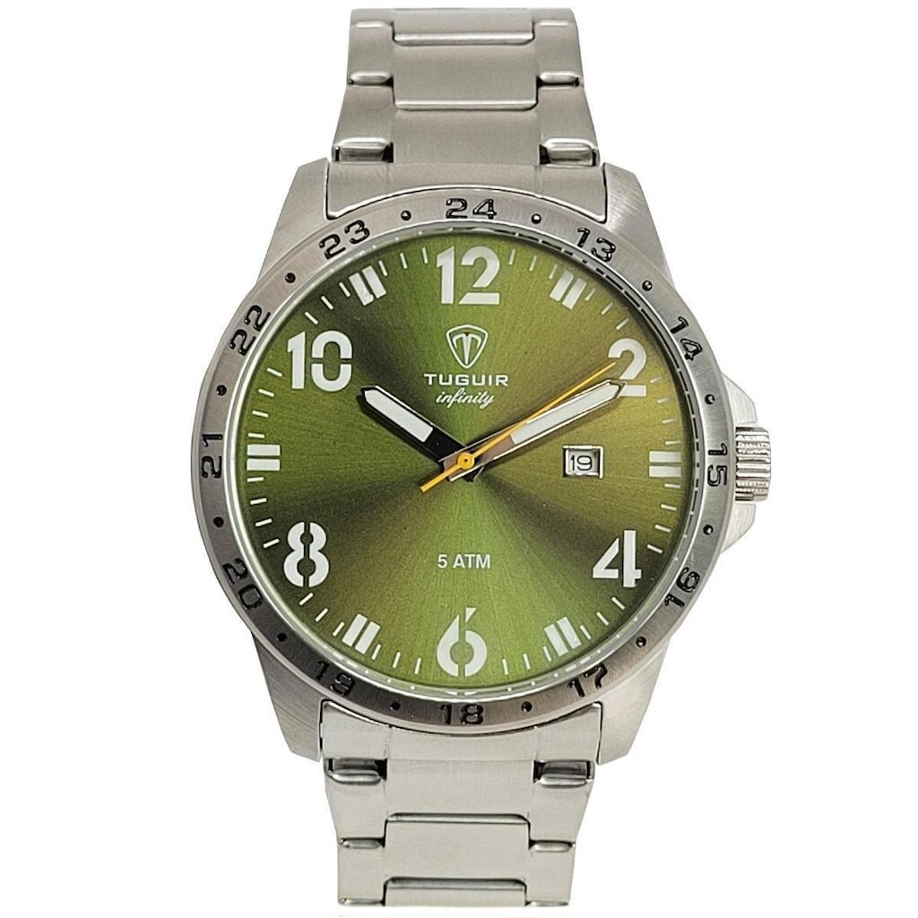 Relógio Masculino Tuguir Analógico Infinity TGI37100 Prata e Verde