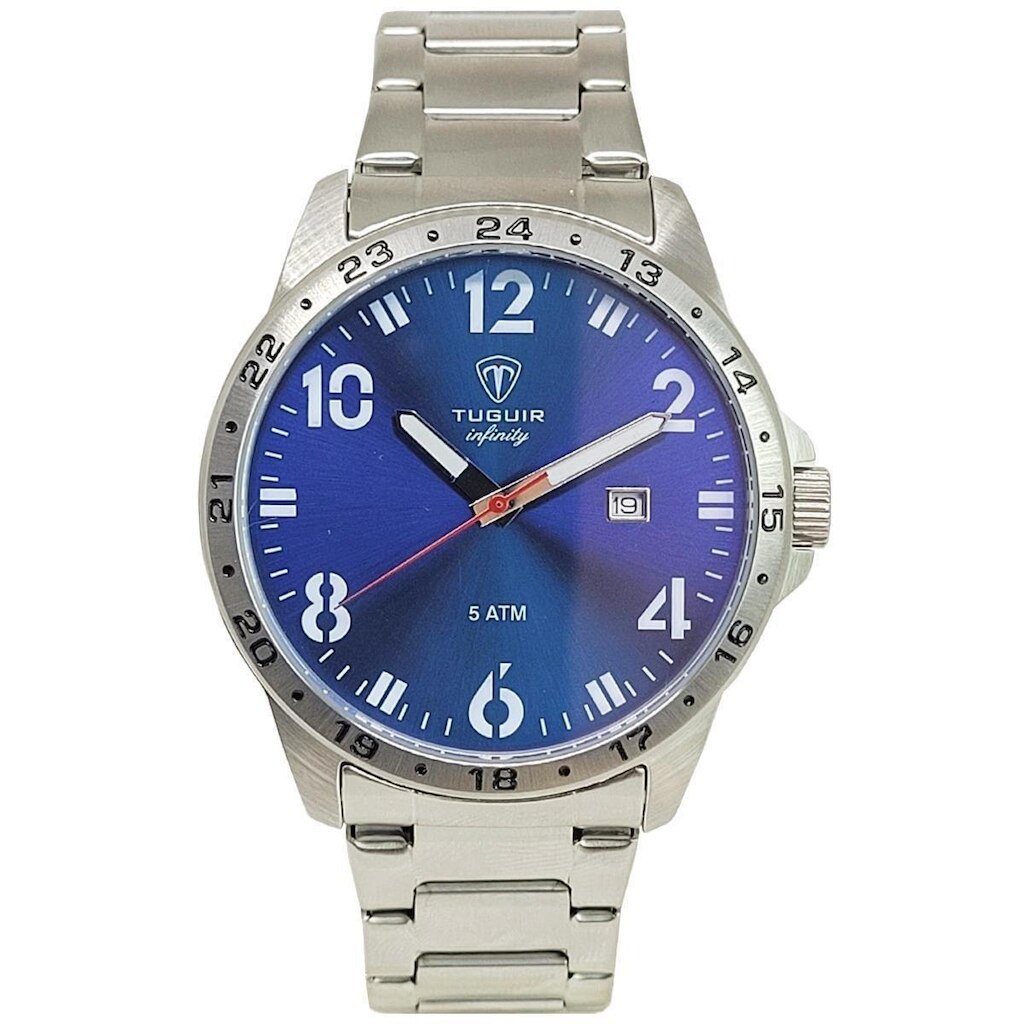 Relógio Masculino Tuguir Analógico Infinity TGI37101 Prata e Azul