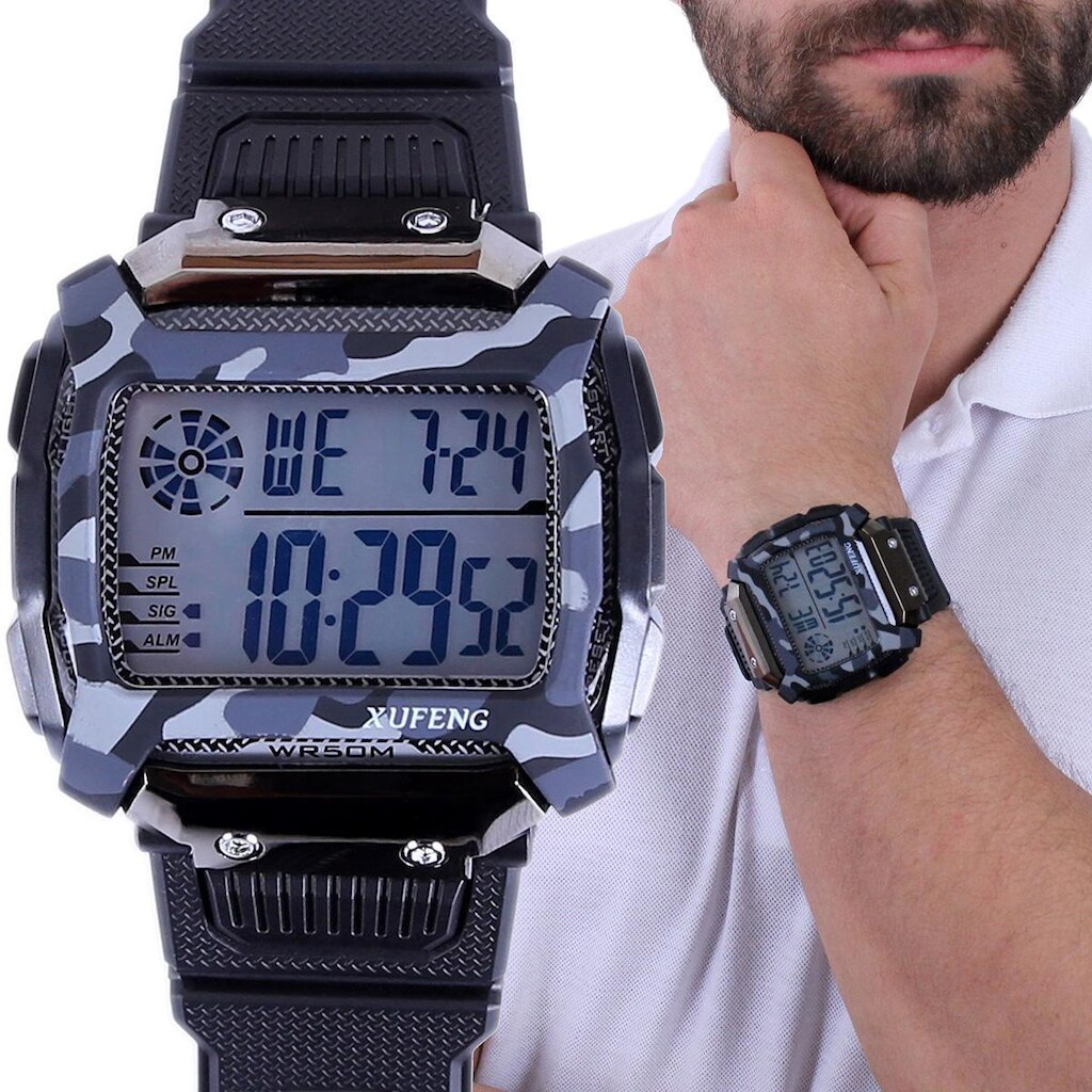 Relógio Masculino Xufeng Visor Com Números Grande