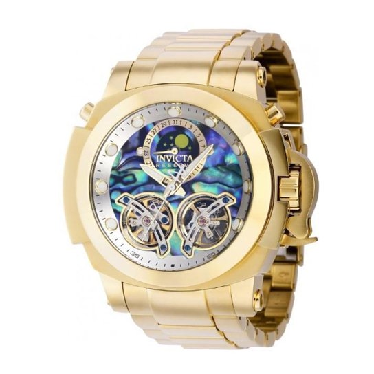 Relogio Masculio Invicta Reserve Man Of War Duplo Automatico - Dourado Menor preço em Relogio Masculio Invicta Reserve Man Of War Duplo Automatico - Dourado