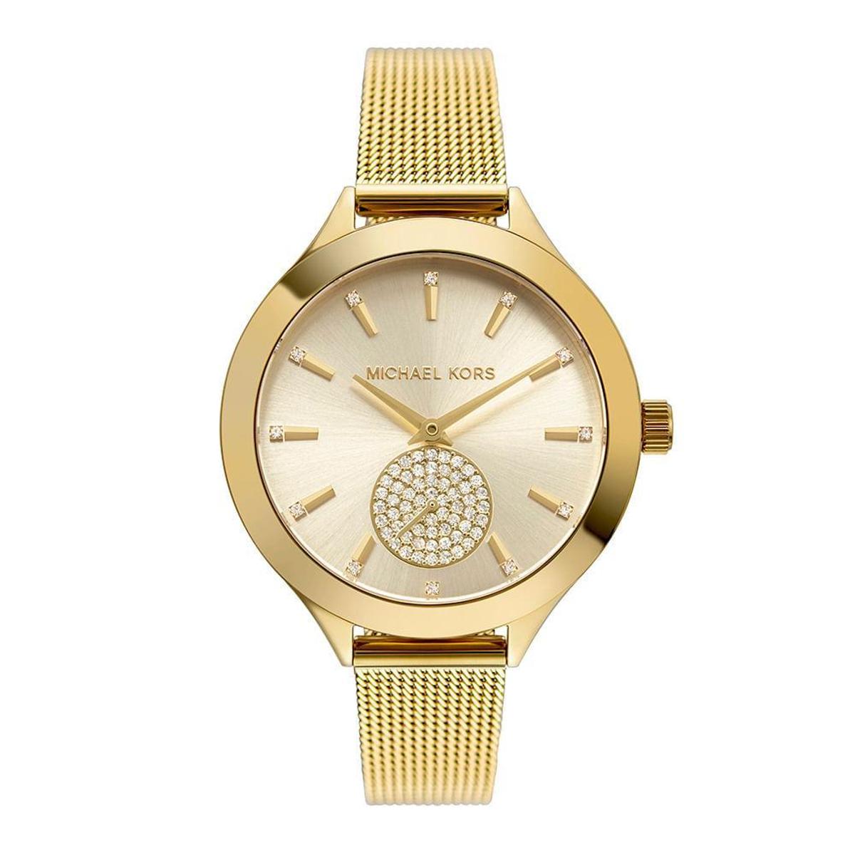 Relógio Michael Kors Feminino Slim Runway Dourado MK3920/1DN MK3920/1DN ...