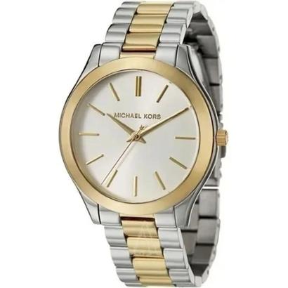 Relógio Michael Kors Mk3198 Slim Runway Dourado Rose Misto - Preto ...