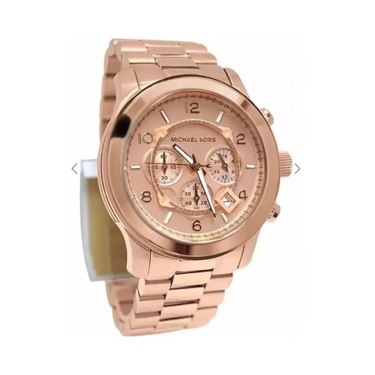Relógio Michael Kors Rosê Mk8096 Diâmetro 45mm - Preto | Netshoes
