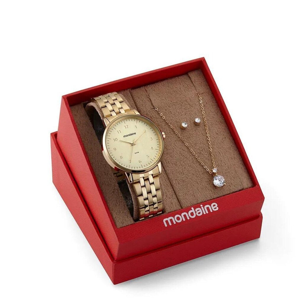 Relógio Mondaine Feminino Analógico Dourado Clássico 99906LPMKDE1K1