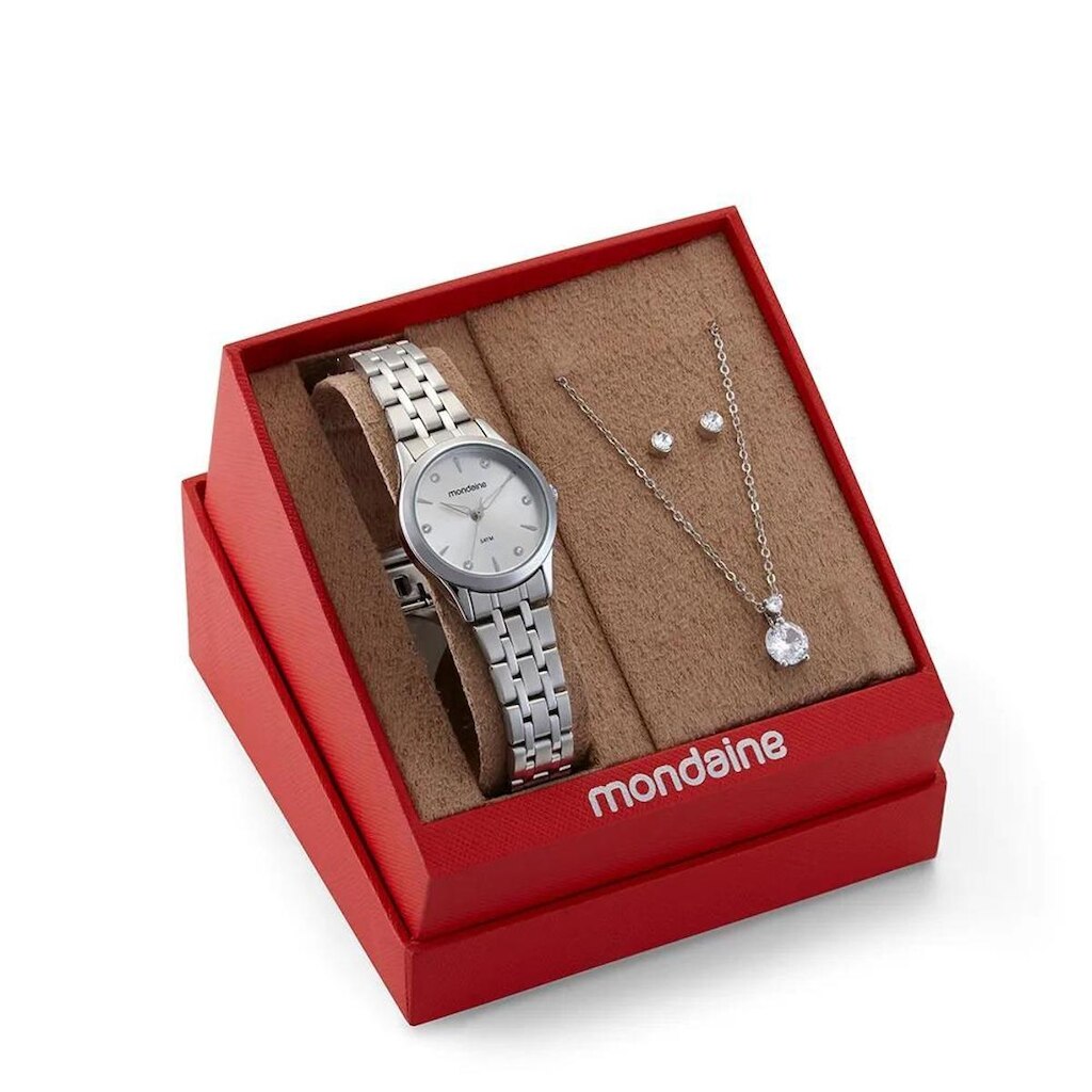 Relógio Mondaine Feminino Cristais Prata 99914L0MKNE2K1