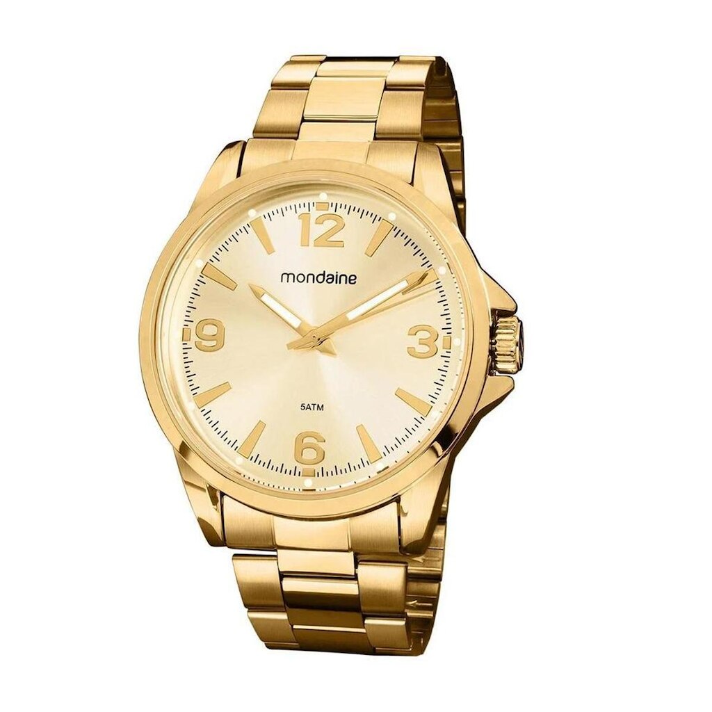 Relógio Mondaine Masculino Analógico Dourado 99807GPMVDE5