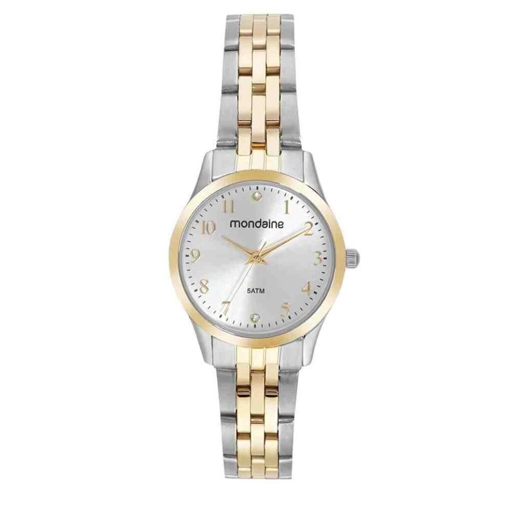Relógio Mondaine Prata Dourado Feminino 32699LPMVBE2