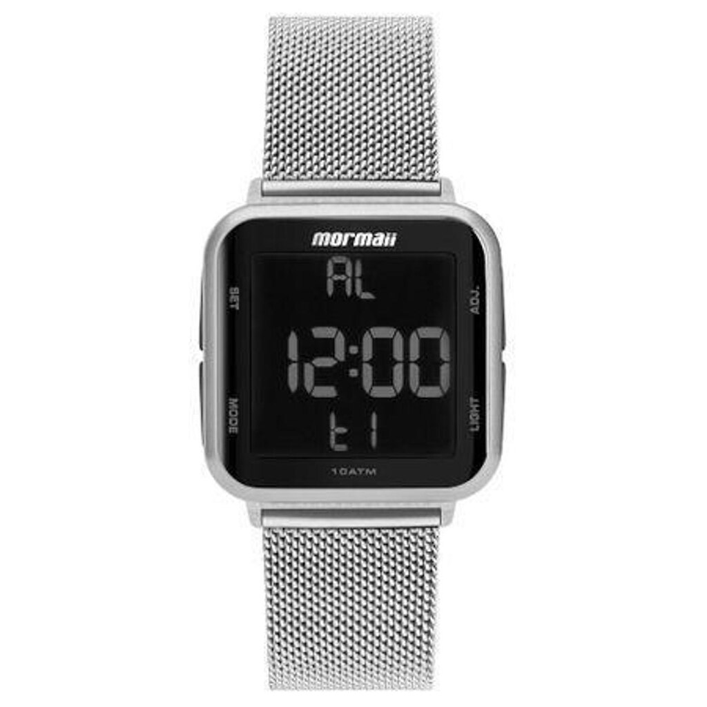 Relógio Mormaii Digital MO6600AK/7K Pulseira Aço Mesh Prata