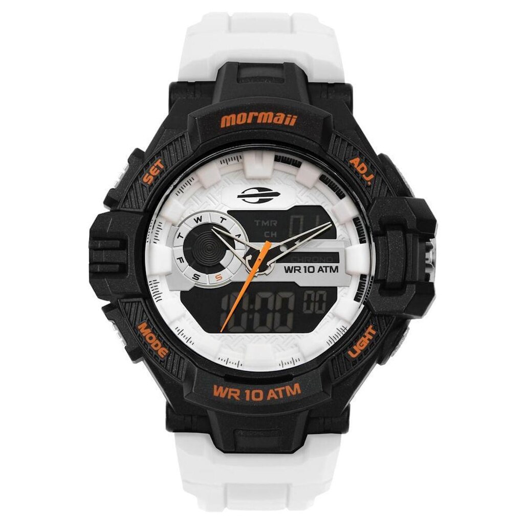 Relógio Mormaii Masculino Action Branco(A) - MO1134B/8B MO1134B/8B