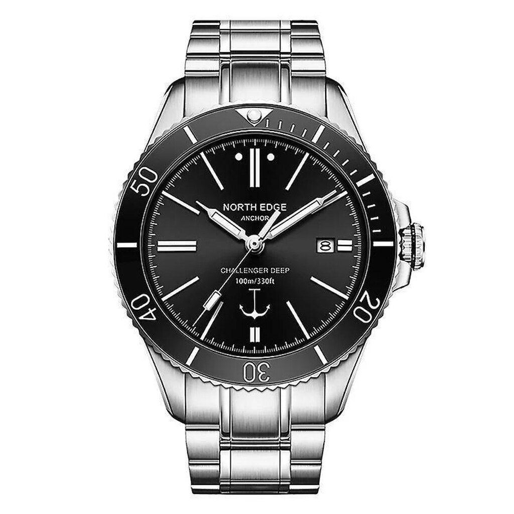 Relogio North Edge Anchor Automático Vidro Safira Black