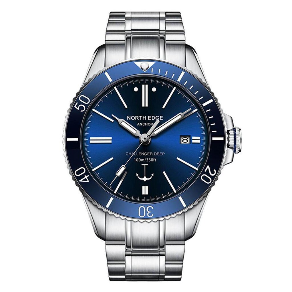 Relogio North Edge Anchor Automático Vidro Safira