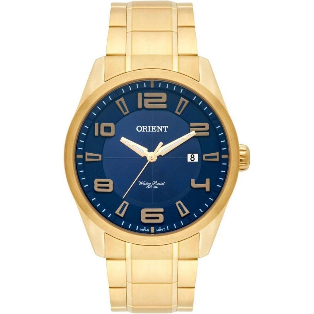 Relógio orient masculino analógico dourado mgss1131 d2kx
