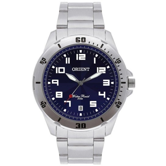 Relógio Orient Masculino Analógico - Prata/Azul - Mbss1155a D2sx - Prata Menor preço em Relógio Orient Masculino Analógico - Prata/Azul - Mbss1155a D2sx - Prata
