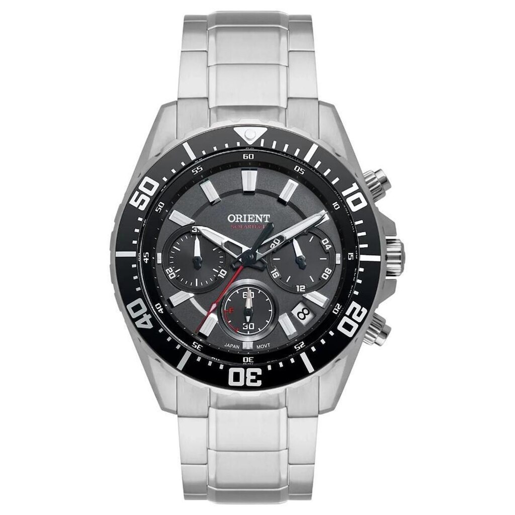 Relógio Orient Masculino Ref: Mbssc288 P1sx Solar Cronógrafo Prateado