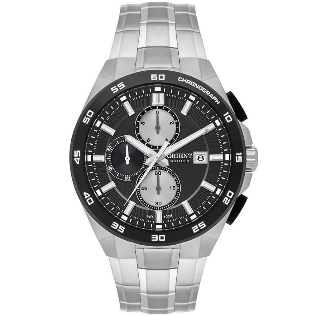 Relógio Orient Masculino Ref: Mbssc307 P1sx Solar Cronógrafo Prateado