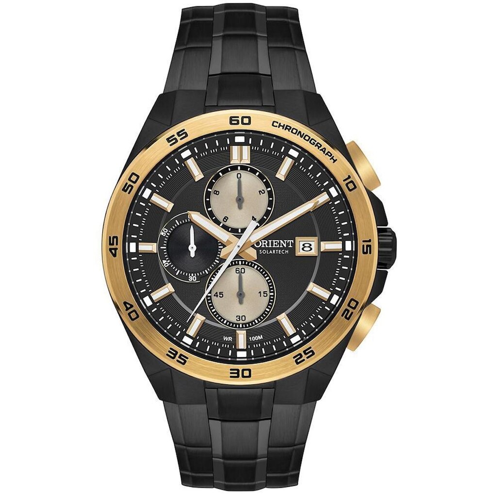 Relógio Orient Masculino Ref: Mpssc042 P1px Solar Cronógrafo Black