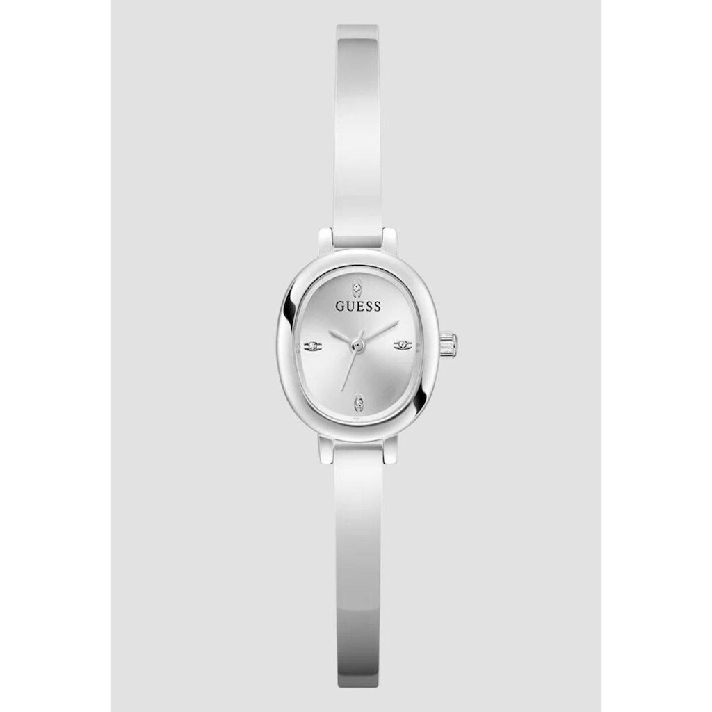 Relógio Oval Analógico Bracelete Prata
