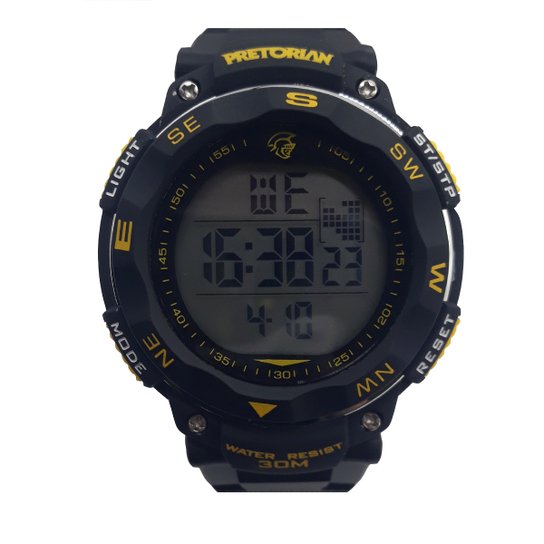 Relógio Pretorian Wprt-07 - Preto+Amarelo