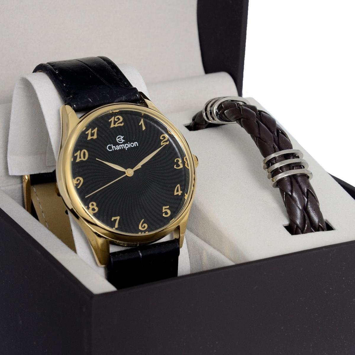 Relogio Pulso Champion Masculino Prova D'agua Pulseira Preto