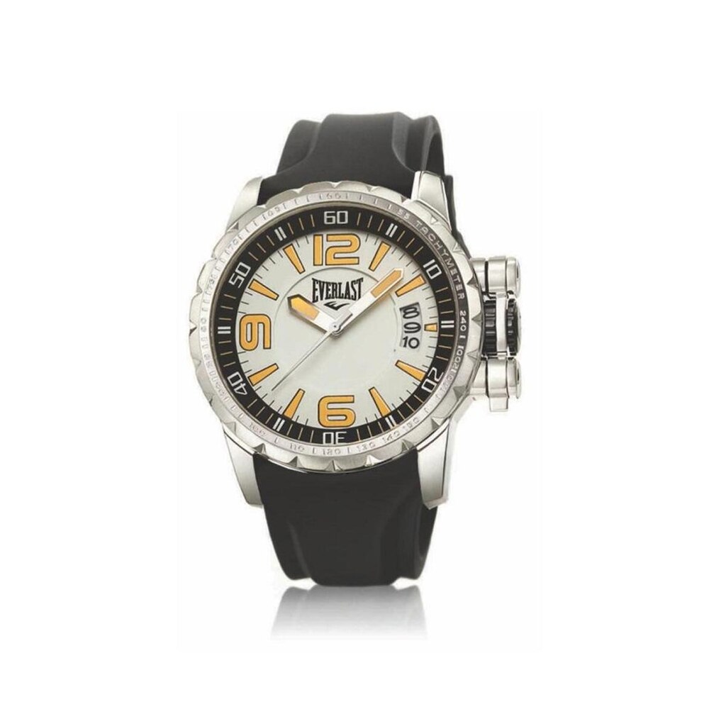 Relógio Pulso Everlast Masculino Aço Silicone Preto E39530