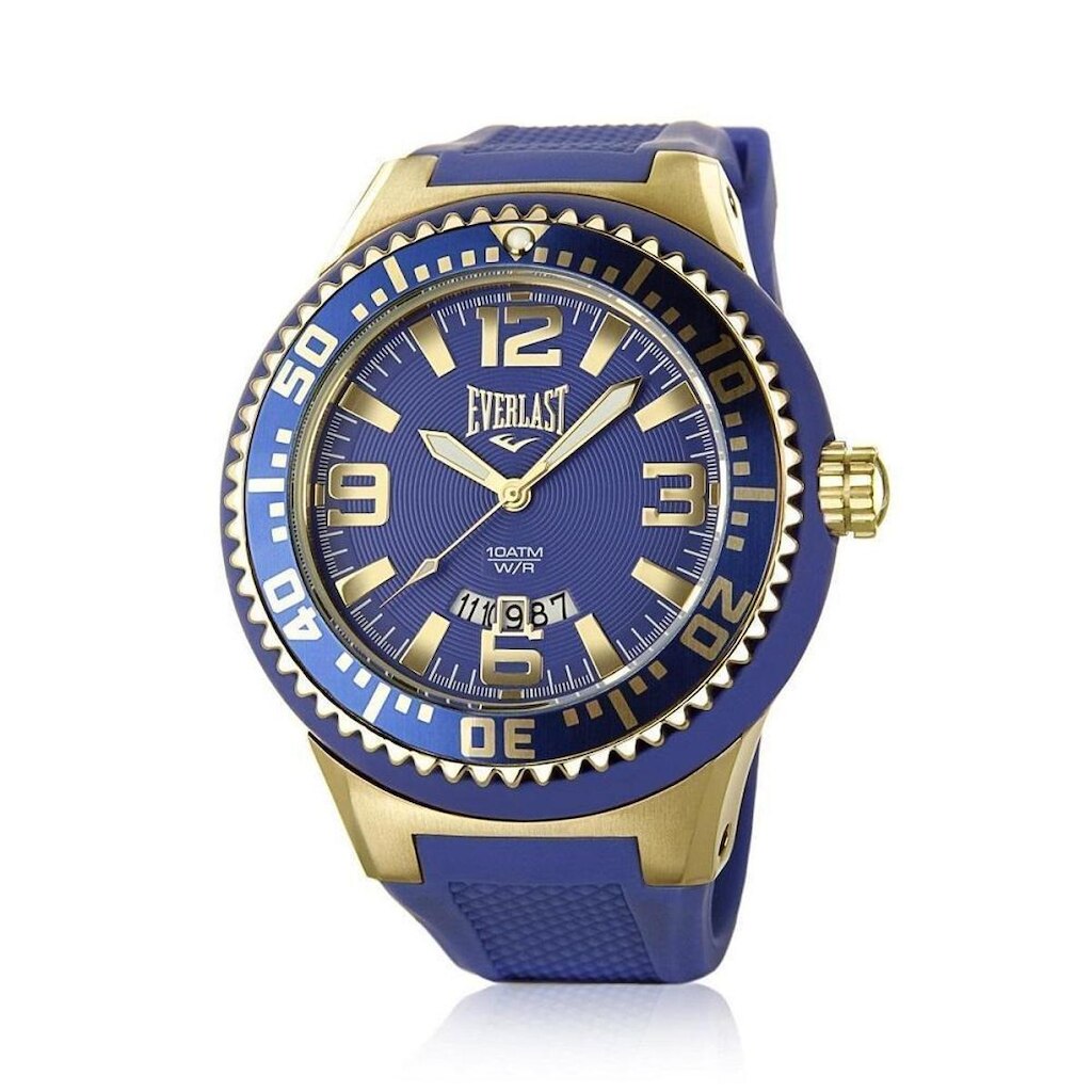 Relógio Pulso Everlast Masculino Azul Calendario E410
