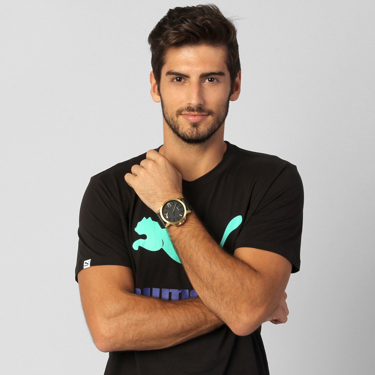 Relógio Puma Ultrasize - Preto+Dourado | Netshoes
