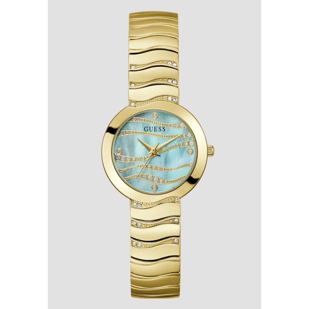 Relógio Redondo Guess Madrepérola Dourado