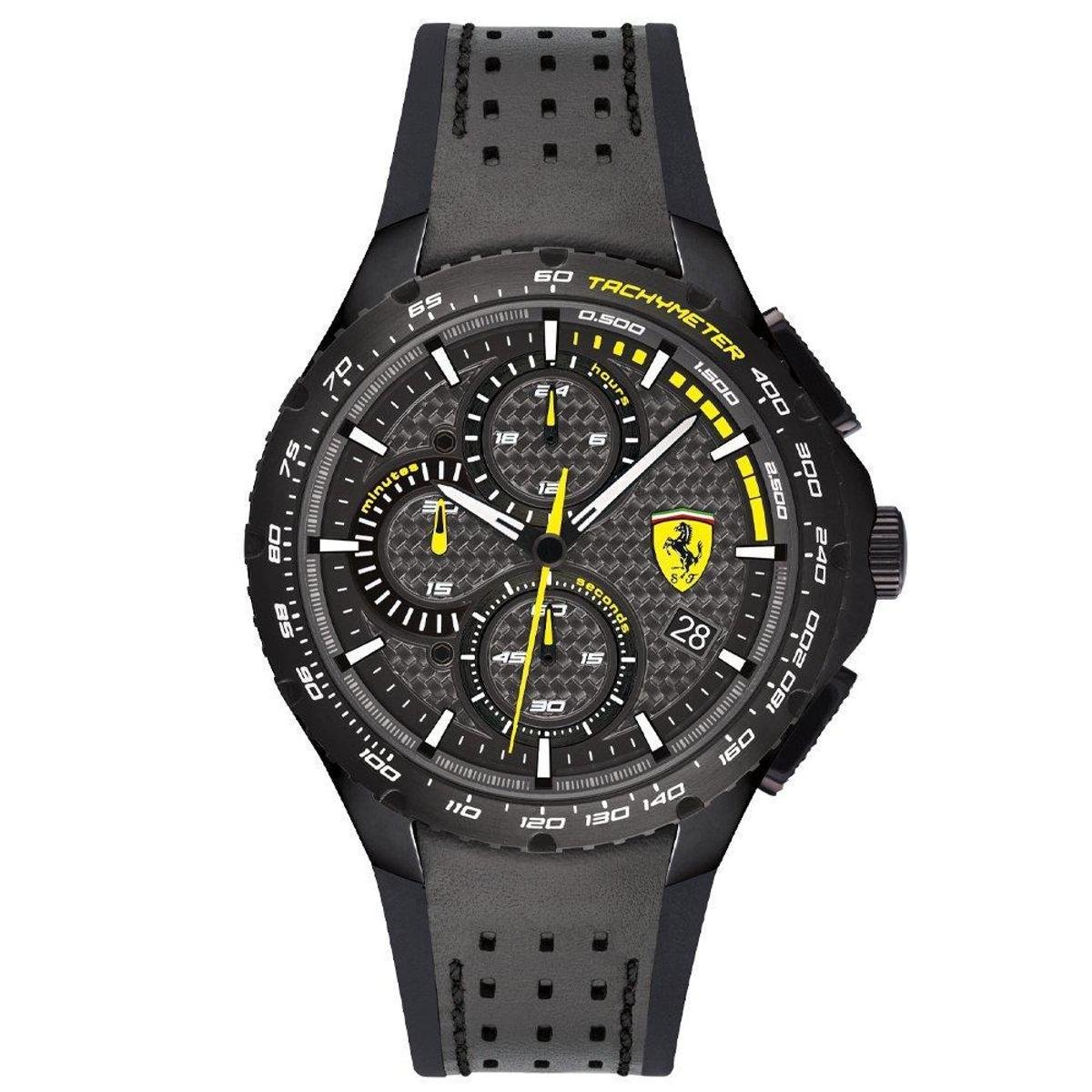 Relógio Scuderia Ferrari Masculino Borracha Preta e Cinza - 830766