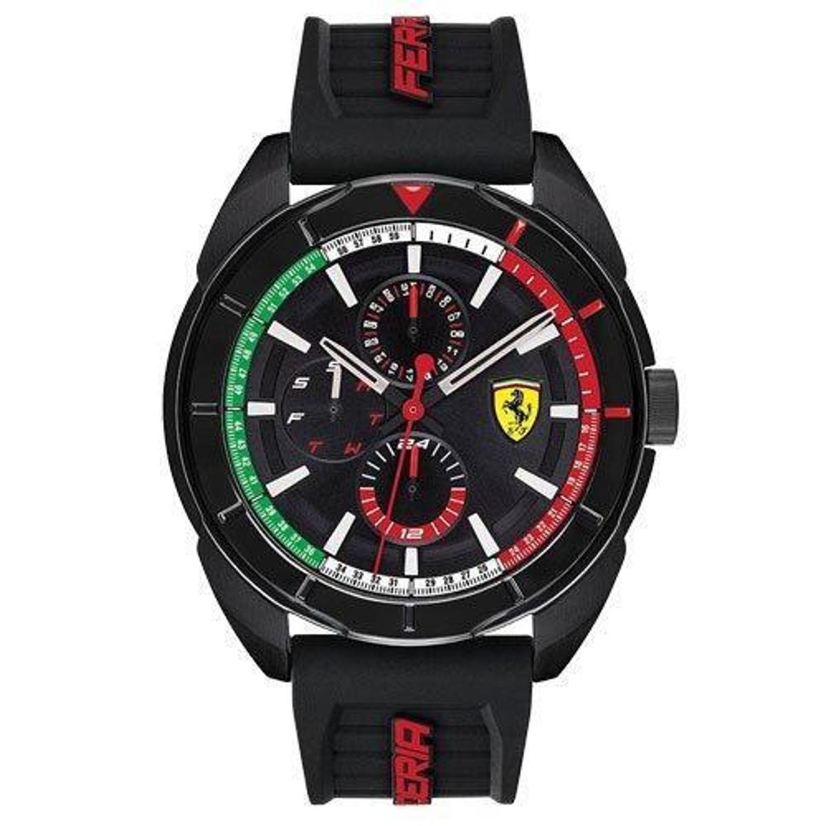 Relógio Scuderia Ferrari Masculino Borracha - Preto | Netshoes