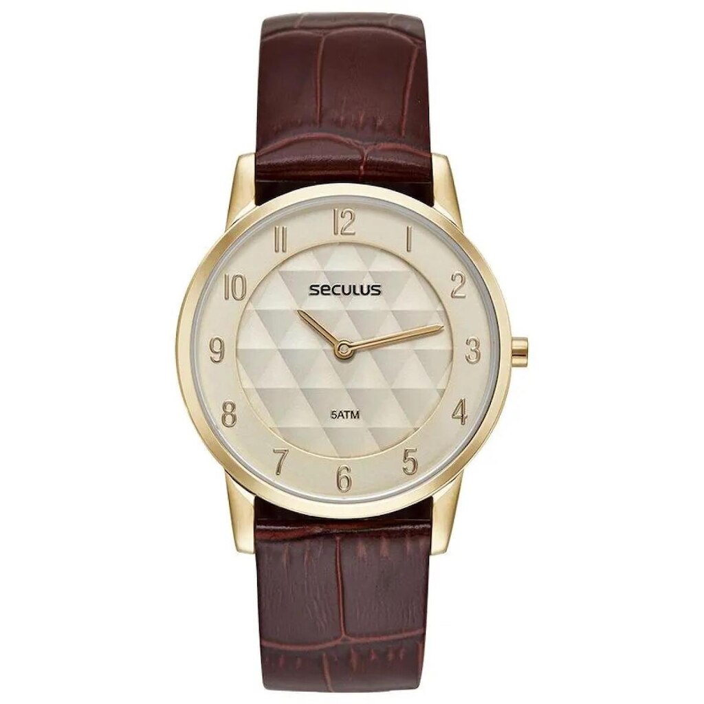 Relógio Seculus 23725GPSVDC2 Couro Crocodilo
