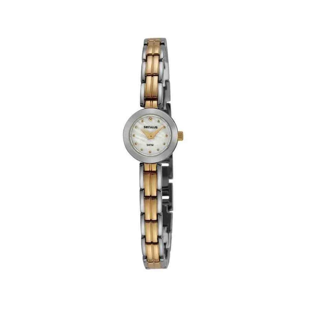 Relógio Seculus Classic Prata e Dourado Feminino 23690LPSVBA3