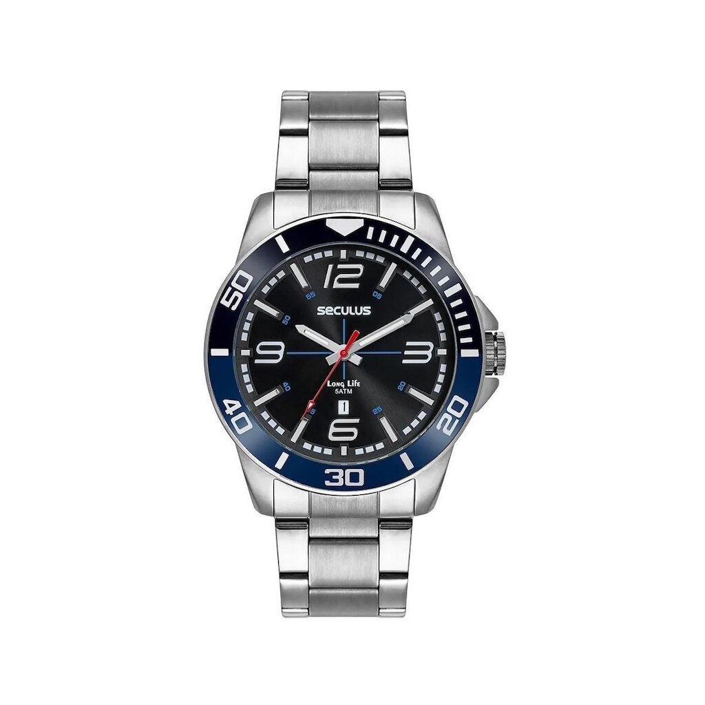 Relógio Seculus Cronógrafo 77351GPSVHA3 44mm Aço Inox