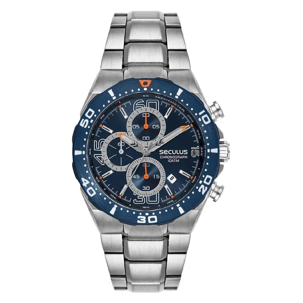 Relógio Seculus Cronógrafo 77351GPSVOA2 44mm Aço Inox